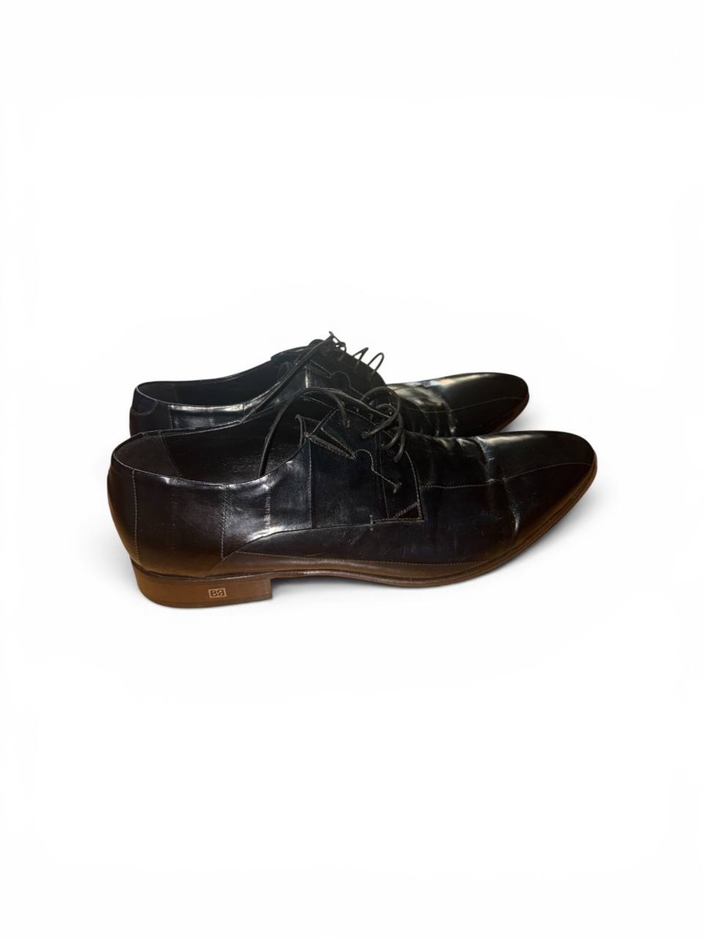 Baldinini Black Leather Lace-Up Oxfords
